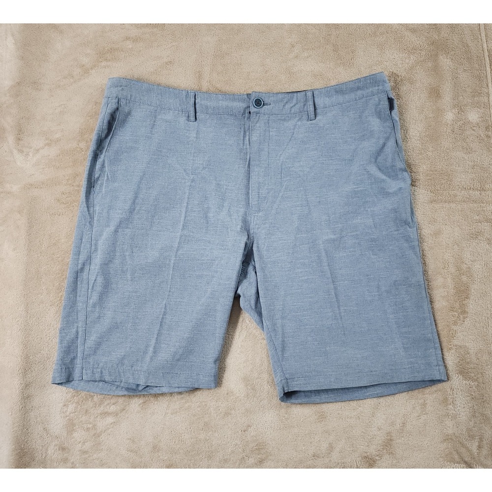 7 Diamonds Performance Shorts Men 42 Heathered Blue Golf Casual Outdoor 10" EUC